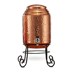 Dispensador de agua de cobre de calidad superior con soporte de hierro Enfriador de agua de forma personalizada para superventas - Product Image 5