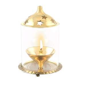 Newest Design <b>Oil</b> Lamp Diya Tableware lightning Decor for Home & Garden Gold Finishing Modern Design Metal <b>Oil</b> Lamp Lanterns Jar - Product Image 3