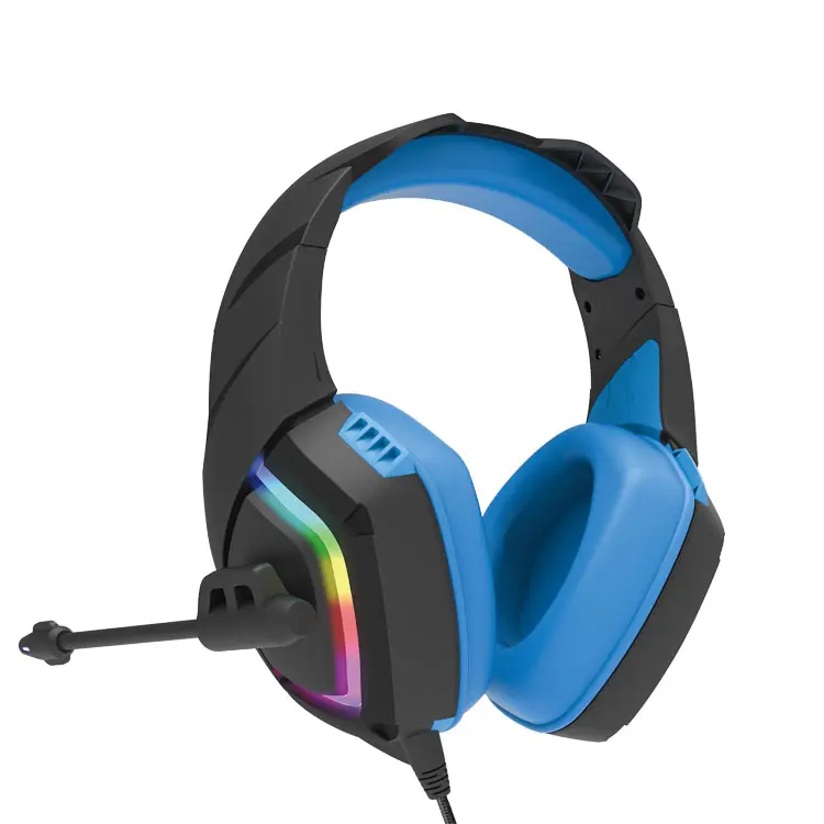 LED Gaming Headset for PC PS4 Surround Sound with Mic Noise Cancelling Headphone LED Light Soft Earmuffs for Laptop Mac Game