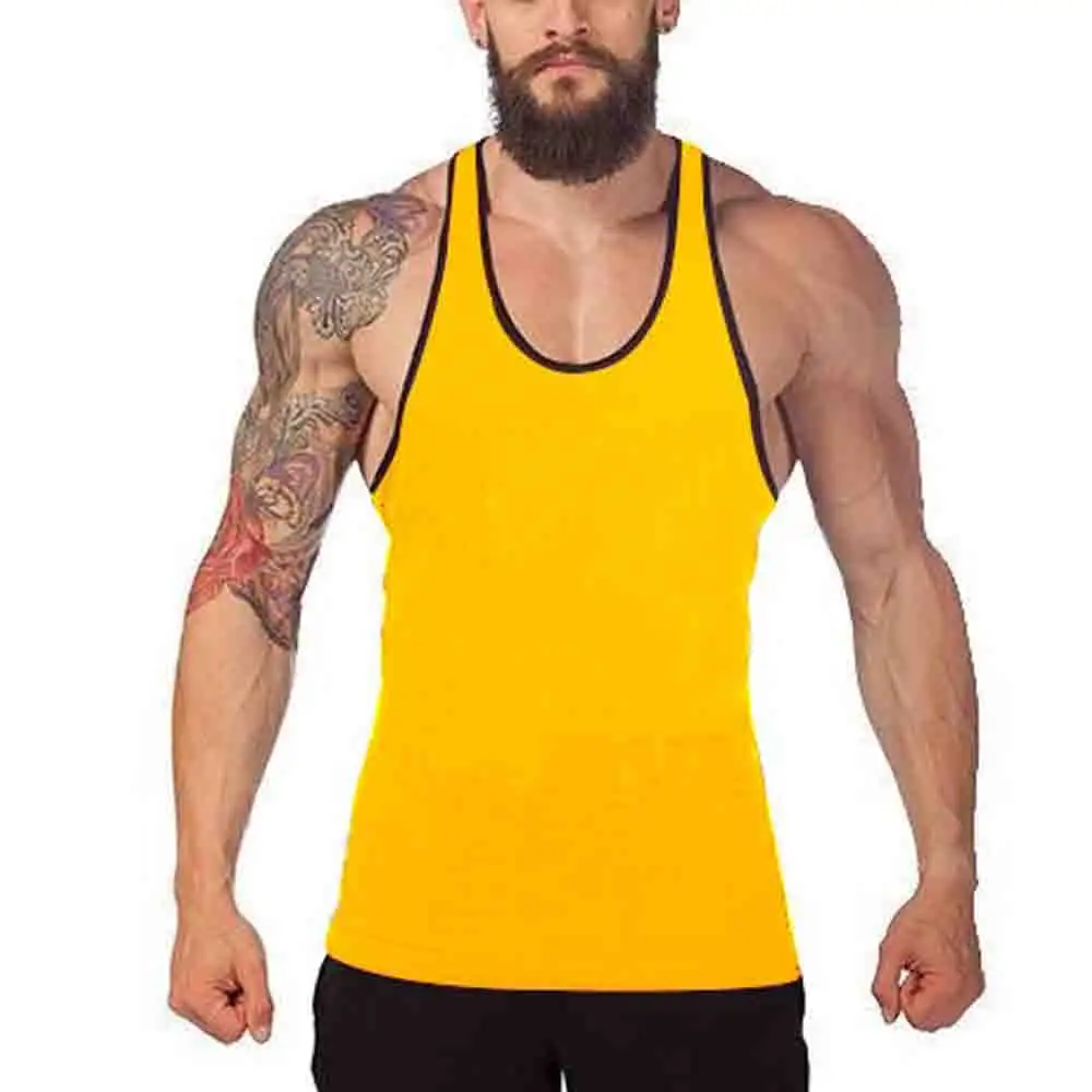 Débardeur d'entraînement de gymnastique de qualité supérieure, guirlandes personnalisées, nouveau Style imprimé Stringer Man Tang Tops