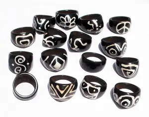 优质印度水牛骆驼骨指环制造商男女珠宝使用花式戒指