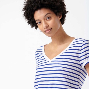 Camisetas de Manga Corta con Cuello en V para Mujer, Personalizadas al por Mayor, 100% Algodón, Unisex, Blancas, Transpirables y Ecológicas - Product Image 2