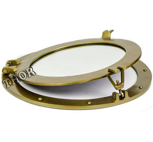 Miroir de Salle de Bain en Laiton Antique, Style Vintage Élégant, Hublot, Fenêtre en Verre, Décor à la Maison, 11 Pouces - Product Image 2