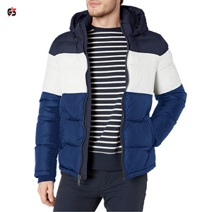 Chaqueta acolchada de último estilo para hombre, tela de poliéster 100% con estampado de logotipo personalizado, cremallera con capucha, servicio OEM, multicolor - Product Image 3