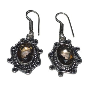Citron Quartz Pierre Boucles D'oreilles Mode - Product Image 1