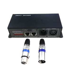 4CH DC12-24V RGBW DMX 512解码器led控制器，RGB LED DMX512解码器4通道 * 8A，用于LED灯条