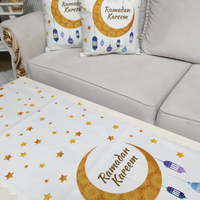 Housse de coussin tissée islamique musulmane en coton, antidérapante, lavable, cadeau pour le Ramadan et l'Aïd, décoration pour la chambre, la cuisine, la salle de bain, la maison