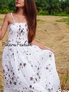 OEM OTM ชุดราตรีแขนกุดสำหรับฤดูร้อนมีคุณภาพ2025ผ้านิ่มหลากสียืดหยุ่นพิมพ์ลายยาวถึงพื้น - Product Image 3