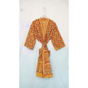 Kimono 100% coton Kimono indien Robes imprimées Peignoir pour femmes Peignoirs en coton Kimono léger Kimono - Product Image 4