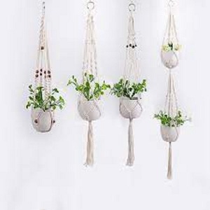 Handmade cotton Macrame Plant Hanger <b>Indoor</b> for Home Decoration - Product Image 1
