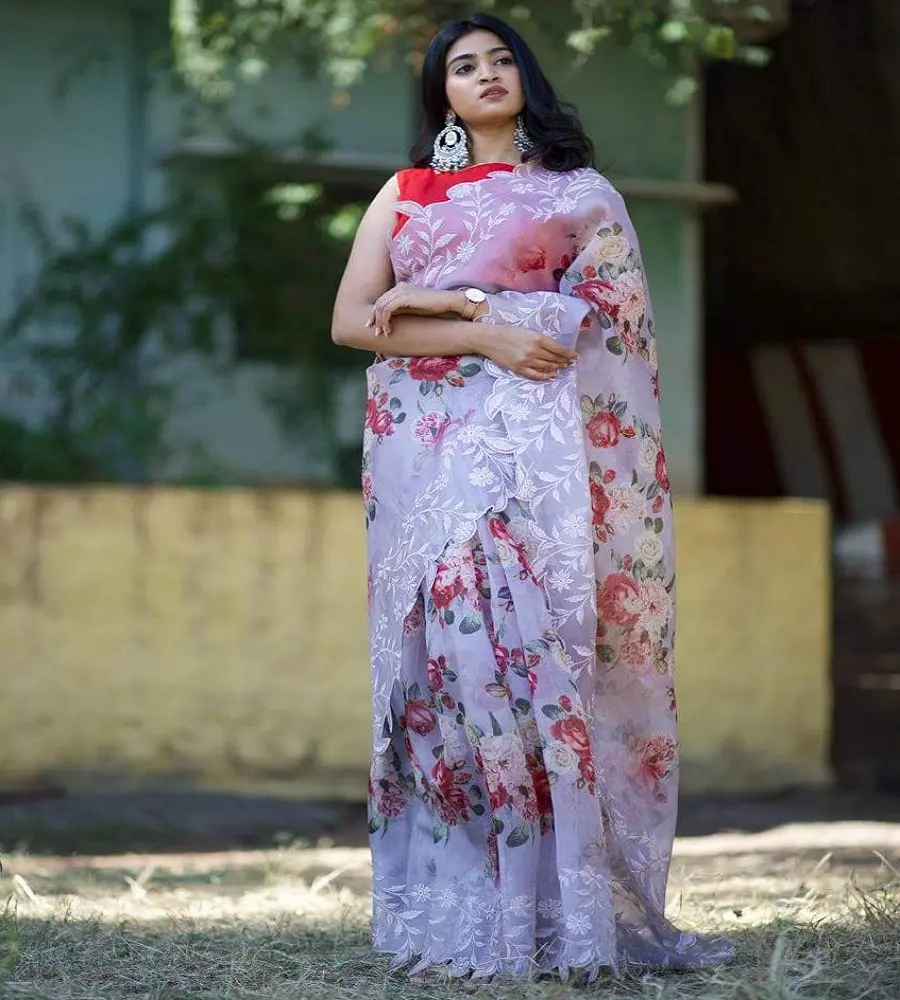 Etnik kadın Bollywood pullu işlemeli Sari festivali Saree Unstitched bluz parça kostüm Boho parti giyim hint/pakistan