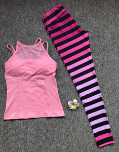 Traje de yoga a la moda para correr, Conjunto de sujetador corto y cruzado para mujer, conjunto deportivo de ocio para mujer, conjunto con estampado de sublimación de corbata de alta calidad - Product Image 5