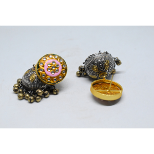 Meenakari ห่วงหินทองเหลือง,ตุ้มหูแฟชั่นล่าสุดปี2021สำหรับเด็กหญิงและสตรี - Product Image 3
