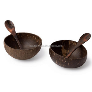 Eco2go Vietnam Bol en noix de coco naturel poli à la main, respectueux de l'environnement |   Bol de camping biodégradable sans BPA |   Prix de gros - Product Image 3