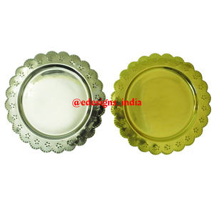 En Métal à la main Chargeur Plaque De Mariage Décoratif En Gros Sous La plaque Chaude Vente Indien Élégant meilleur Plat de Service - Product Image 4