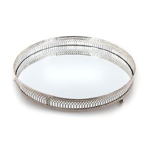 Newest Arrival Round <b>Mirror</b> Tray Shiny Finished <b>Mirror</b> Tray Table Top Decoration American Design Round Glass <b>Mirror</b> Tray - Product Image 1