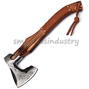 Hacha de Damasco personalizada hecha a mano, 16 pulgadas, mango de madera teñida, hacha bonita (Smk1941) - Product Image 6