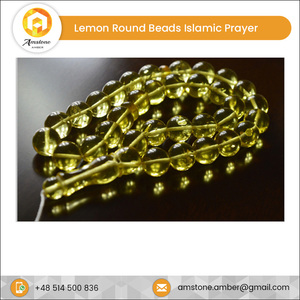 Hồi Giáo Mân Côi Hồi Giáo Cầu Nguyện Hạt Chính Hãng Hổ Phách Baltic Tasbih Misbaha Vòng Hạt Màu Chanh - Product Image 6