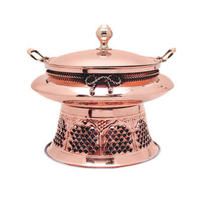 Broyeur d'aliments chaud, 2/9l, couvercle miroir, vernis rond en cuivre martelé, lisseur en cuivre, fournitures d'hôtel et de Restaurant - Product Image 1