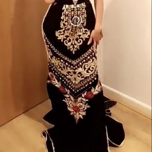 NICE CAFTAN DRESS EMBROIDERY OF DABKA, CRYSTAL GLASS BEADS,GLASS STONE WORK FOR PARTY-WEAR @ 2022 - Product Image 1