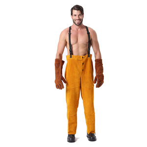 Pantalones de Protección de Cuero Vacuno de Alta Resistencia JNM SAFETY, Nivel A de Protección contra Riesgos, para Soldadura, Modelo JNM-425 - Product Image 1