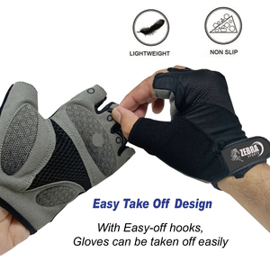 Gants de cyclisme personnalisés, accessoires de vélo, rembourré en Gel, sans doigts, 50 pièces - Product Image 2