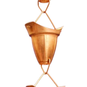 Cadenas de Lluvia de Cobre de Calidad Exclusiva con Copas Decorativas para Canalones, Diseño Único de Flores, al Precio Más Bajo - Product Image 5