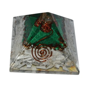 Best Saler of Selenite Orgone Pyramids With Crystal Point : Selenite Orgone Pyramids With Crystal Point for Sale - Product Image 1
