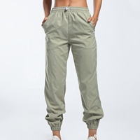 Nouveautés 2026 – Pantalon cargo taille mi-haute pour femme avec cordon de serrage, motif uni, en tissu polaire, décontracté, longueur intégrale, pour l'hiver