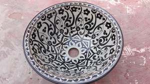 Lavabo rond marocain en céramique fait à la main, peint à la main, 40 cm ou 30 cm, poterie personnalisée, traditionnel, OEM 10 - Product Image 2