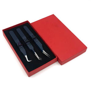 แหนบสำหรับต่อขนตาแบบตรง45องศาทำจากสเตนเลสสตีลอุปกรณ์เสริมความงามเคลือบแป้ง90องศาเที่ยงคืน - Product Image 4