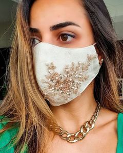 2025 nuevos y elegantes accesorios faciales con perlas de cristal y hermoso bordado Zardozi para fiestas y bodas - Product Image 1