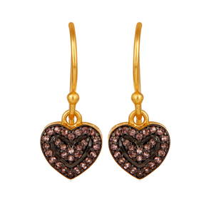 Hecho a mano Natural Rosa turmalina piedra preciosa 18K chapado en oro plata esterlina 925 corazón diseño colgante pendiente joyería fabricante - Product Image 1