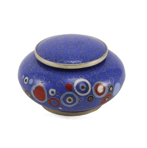 Urna de cremación cloisonne de cobre y esmalte, color azul, estilo americano/europeo, nueva - Product Image 3
