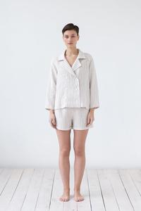 Pantalones cortos de algodón para mujer, ropa de descanso para dormir, traje de manga larga, talla grande, transpirable - Product Image 3