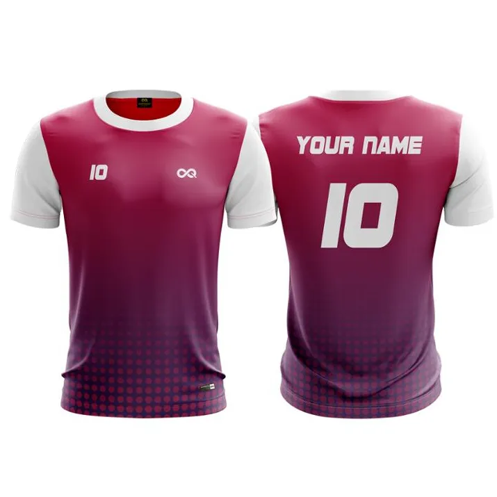100% Soft High Quality Soccer Sportswear Sublimated Printed Men Pink white Football jersey for wholesale bulk orders