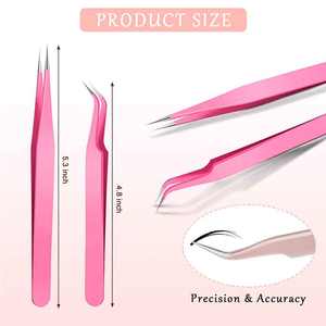Wholesale Custom Logo Stainless Steel <b>Lash</b> <b>Extension</b> Tweezers with Durable & Reusable Eyelash Tweezers and Private Label - Product Image 2