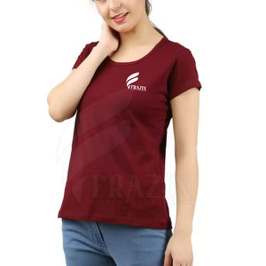Women's Custom O-Neck Slim Fit Anti-Wrinkle Quick-drying Breathable T-Shirt for Summer 2024 <b>Plain</b> Dyed Wholesale - Product Image 5