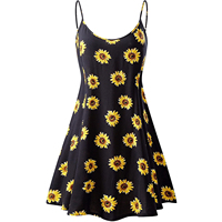 Robe longue d'été sans manches pour femme, à bretelles réglables, style balançoire, grande taille, couleur contrastée, en mousseline unie, boutonnée, lavable