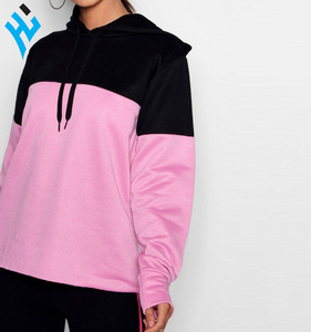 Sudadera con capucha para mujer, de manga larga, con cordón, personalizada, de Color contrastante - Product Image 3