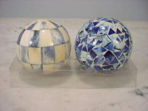 Bolas decorativas hechas a mano, bola India para decoración del hogar, Bola de hueso de búfalo con bandeja hecha a mano - Product Image 3