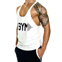 Débardeur de sport personnalisé en coton tricoté de haute qualité avec broderie en dentelle pour hommes – Séchage rapide, entraînement, musculation, coupe ajustée