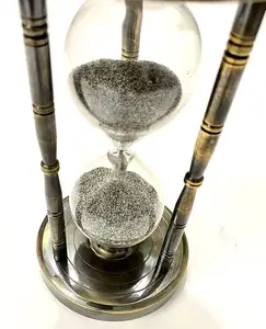 Античный деревянный и латунный песочный таймер час стеклянный песок стеклянных часов.