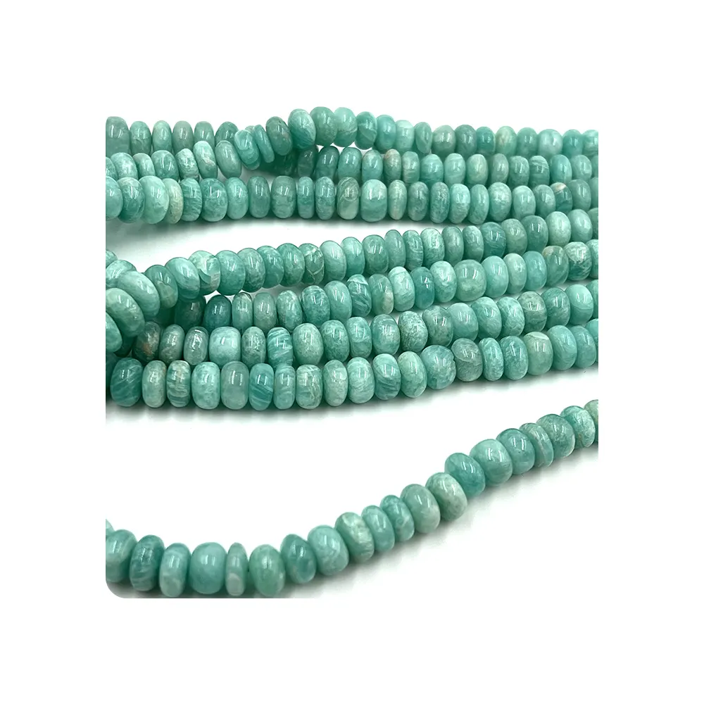 Harga pabrik grosir manik-manik Rondelle pemasok manik-manik longgar Beads-10-12mm Rondelle halus Amazonite