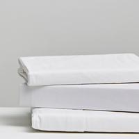 Drap plat blanc 142 TC 100% coton antibactérien avec logo personnalisé pour hôtel, hôpital, textile de maison, vente en gros