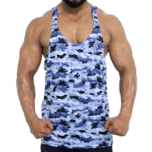 Customised Camo Sublimation <b>Men</b> Tank Top Wholesale Gym Workout Male Fashion <b>Singlet</b> Top 2022 - Product Image 1