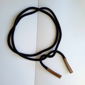 Cuerda de cinturón negro + cuero Hecho a mano con amor - Product Image 1