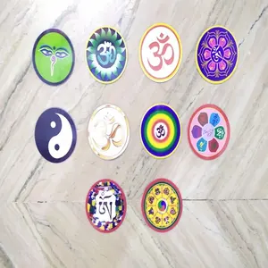 Bella carta decorativa rotonda sacri motivi stampati adesivi per natale fornitore all'ingrosso da India
