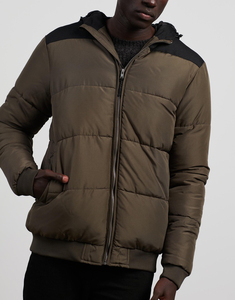 Chaqueta acolchada personalizada con cremallera para hombre, ropa de invierno, venta al por mayor - Product Image 4