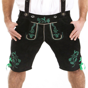 High Street Style bavarois Lederhosen allemand traditionnel Oktoberfest Shorts pour hommes motif solide Trachten Anti-rides caractéristique - Product Image 2